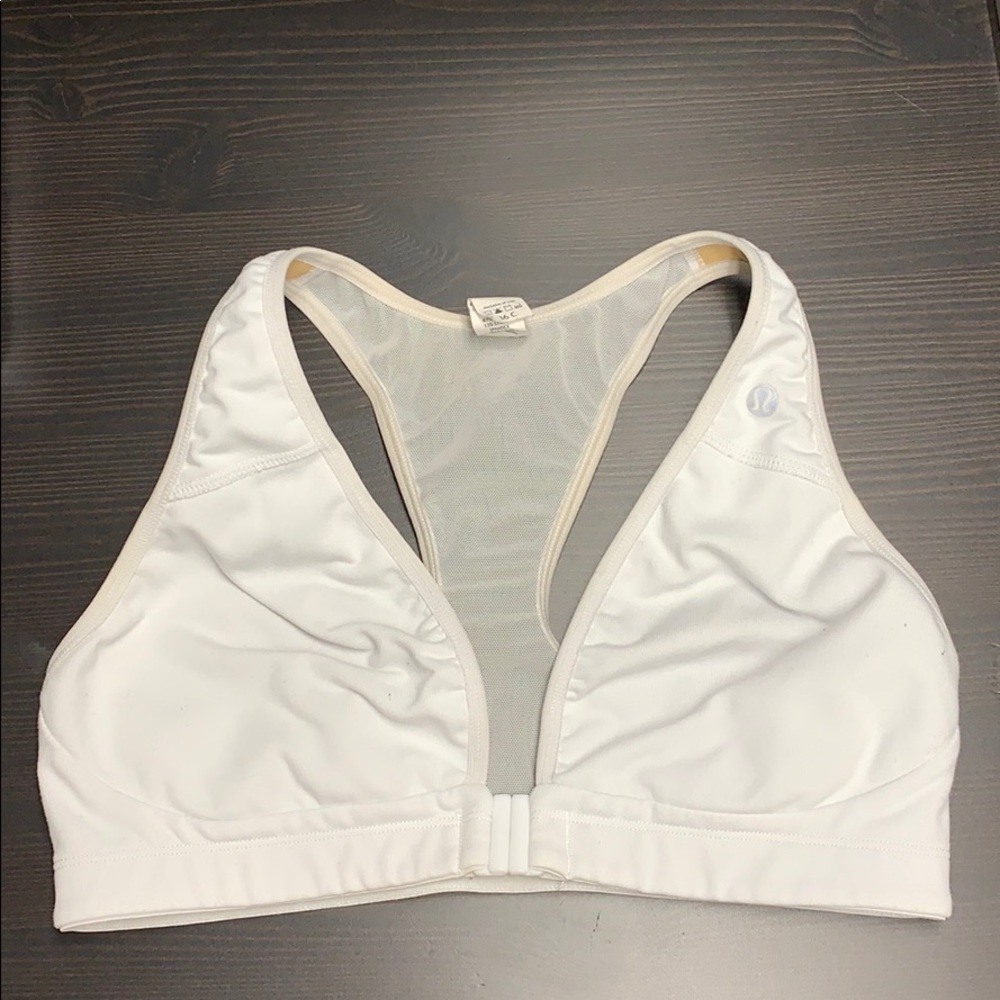White Lululemon Sports Bra 36C Front Closure